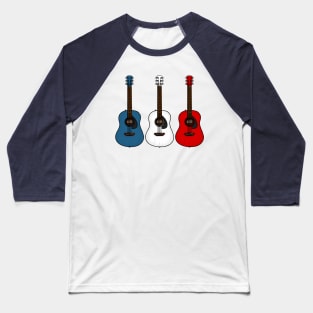Acoustic Guitar French Flag Guitarist Musician France Baseball T-Shirt
